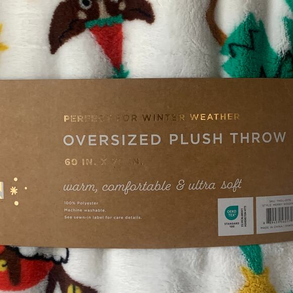 Tis The Season Dog Christmas Blanket Oversize Plush Throw 60" x 70" - Picture 8 of 16